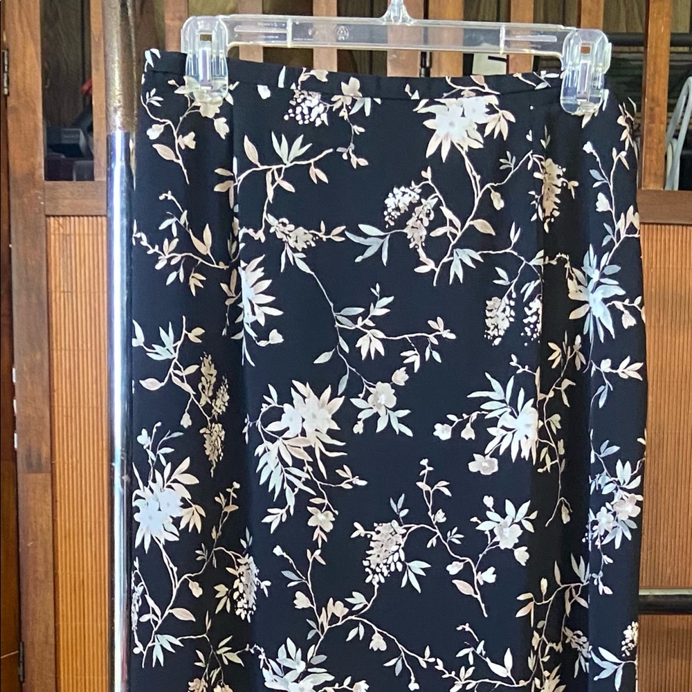 Black and beige floral skirt